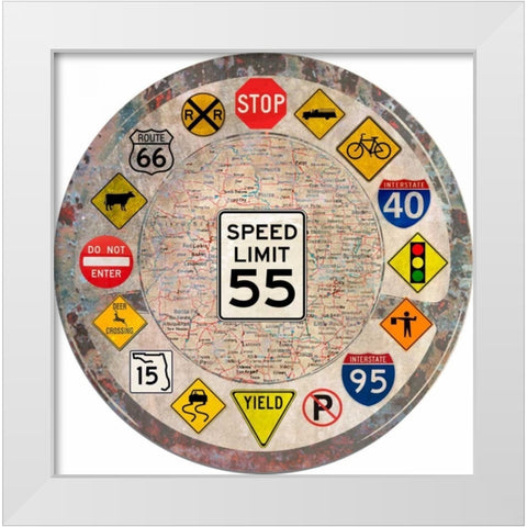 Garage Sign VI White Modern Wood Framed Art Print by Studio W