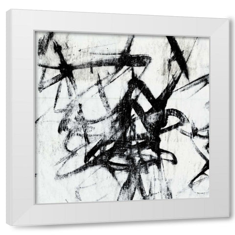 Monotype Scribble I White Modern Wood Framed Art Print by Goldberger, Jennifer