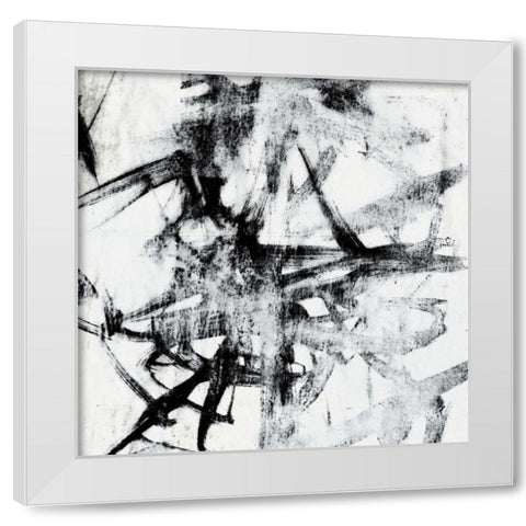 Monotype Scribble II White Modern Wood Framed Art Print by Goldberger, Jennifer