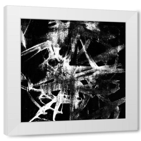 Monotype Scribble IV White Modern Wood Framed Art Print by Goldberger, Jennifer