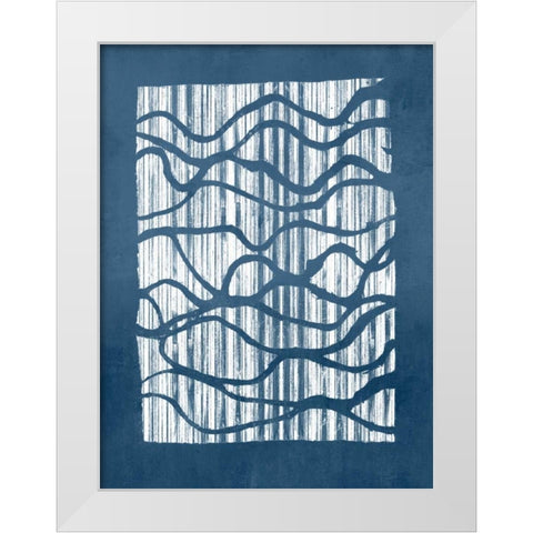 Inverse Indigo White Modern Wood Framed Art Print by Goldberger, Jennifer