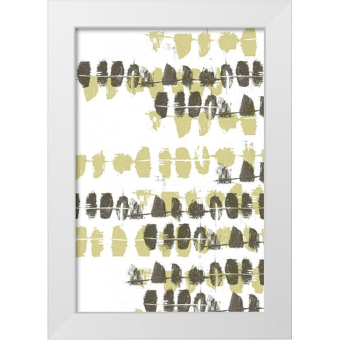Connect the Dashes Neutral I White Modern Wood Framed Art Print by Goldberger, Jennifer