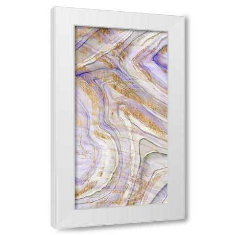 Amethyst and Gold I White Modern Wood Framed Art Print by Studio W