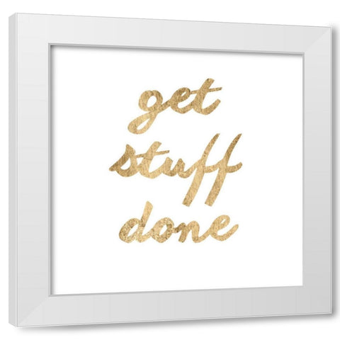 Golden Quote VII White Modern Wood Framed Art Print by Hambly, Anna