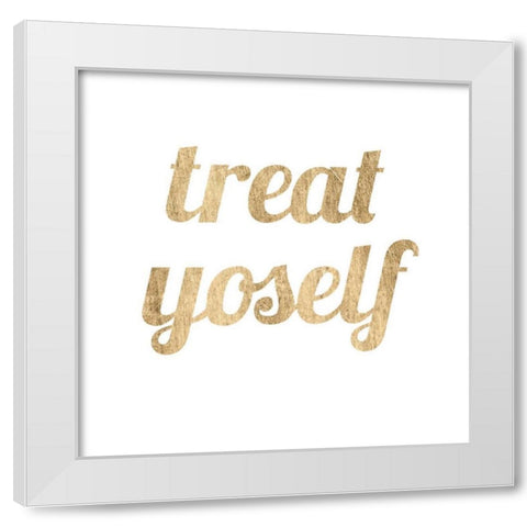Golden Quote IX White Modern Wood Framed Art Print by Hambly, Anna