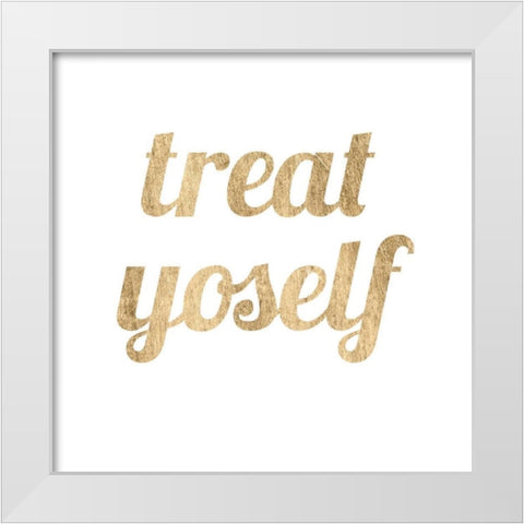 Golden Quote IX White Modern Wood Framed Art Print by Hambly, Anna