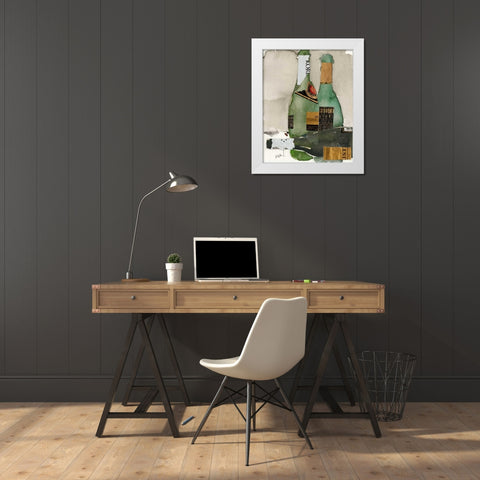 After the Bubbly II White Modern Wood Framed Art Print by Dixon, Samuel