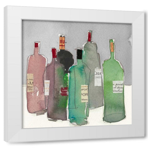 Wine Party I White Modern Wood Framed Art Print by Dixon, Samuel