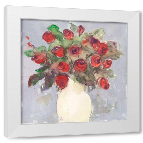 Watercolor Bouquet I White Modern Wood Framed Art Print by Dixon, Samuel