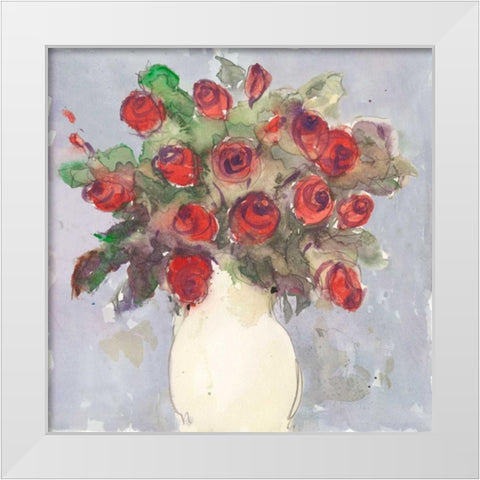 Watercolor Bouquet I White Modern Wood Framed Art Print by Dixon, Samuel