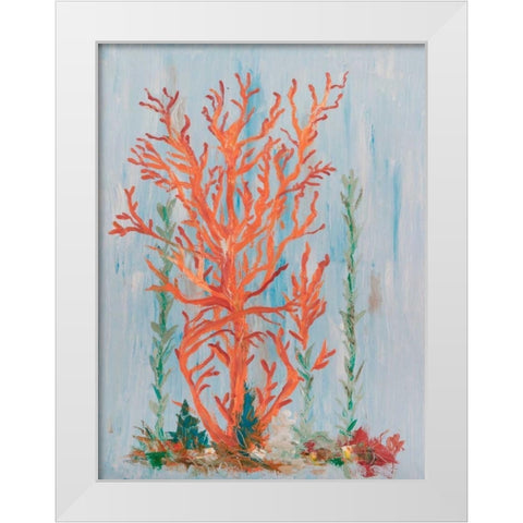 Painterly Coral II White Modern Wood Framed Art Print by Brewington, Olivia