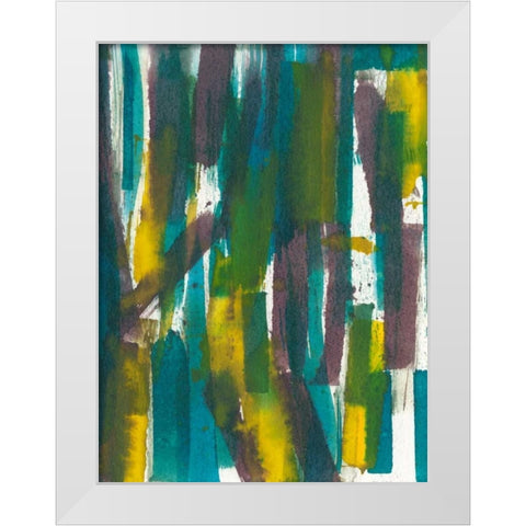 Dashes I White Modern Wood Framed Art Print by Fuchs, Jodi