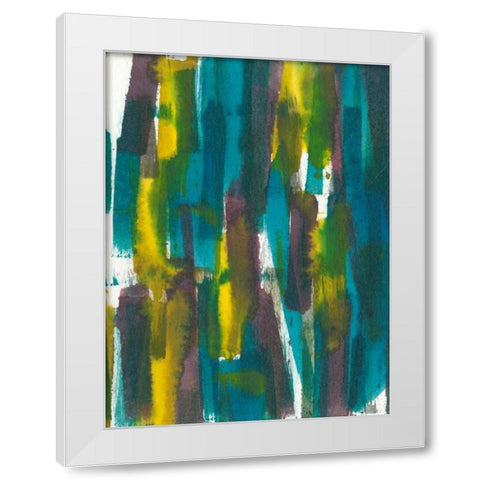 Dashes II White Modern Wood Framed Art Print by Fuchs, Jodi