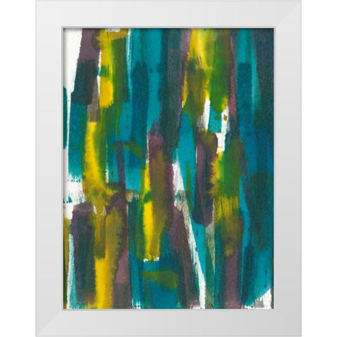 Dashes II White Modern Wood Framed Art Print by Fuchs, Jodi