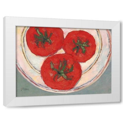 Plate with Tomato White Modern Wood Framed Art Print by Dixon, Samuel