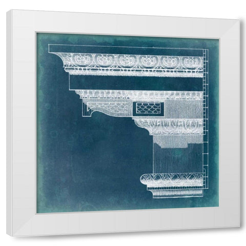 Capital Blueprint III White Modern Wood Framed Art Print by Vision Studio