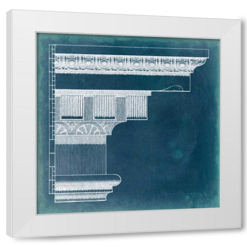 Capital Blueprint IV White Modern Wood Framed Art Print by Vision Studio