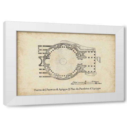 Plan for the Pantheon White Modern Wood Framed Art Print by Unknown