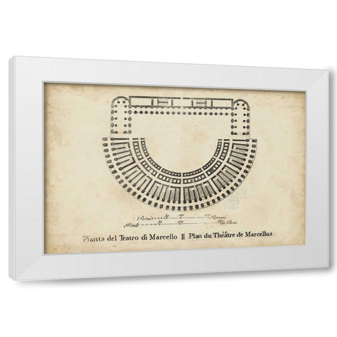 Plan for the Theatre of Marcellus White Modern Wood Framed Art Print by Unknown