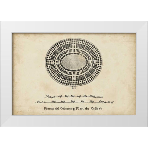 Plan for the Colosseum White Modern Wood Framed Art Print by Unknown