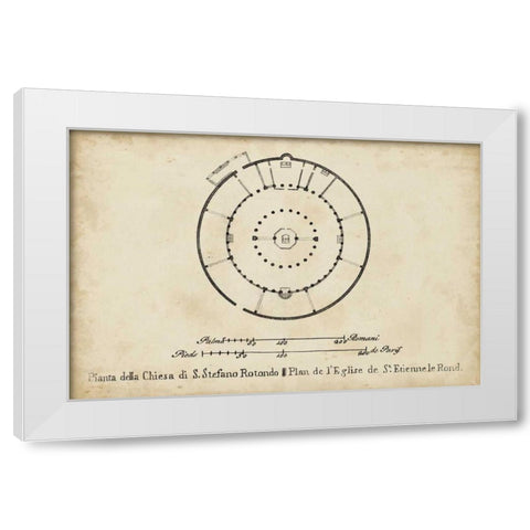 Plan for St. Stephens Rotunda White Modern Wood Framed Art Print by Unknown