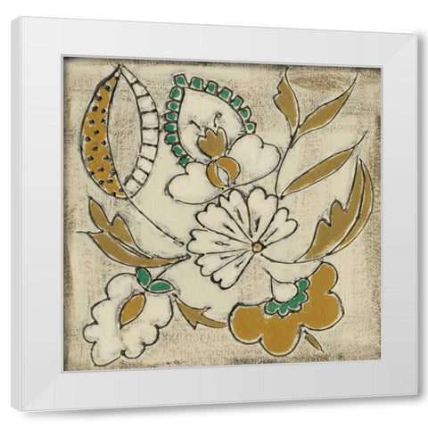 Earthenware Floral V White Modern Wood Framed Art Print by Zarris, Chariklia