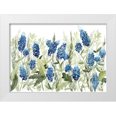 Blue Bonnets III (ASH) White Modern Wood Framed Art Print by Popp, Grace