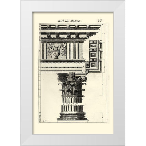 Custom Ancient Architecture VII White Modern Wood Framed Art Print by Evelyn, John
