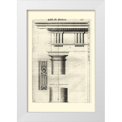Custom Ancient Architecture VIII White Modern Wood Framed Art Print by Evelyn, John