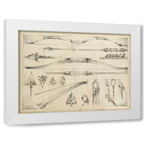 Arrow Schematic II White Modern Wood Framed Art Print by Harper, Ethan