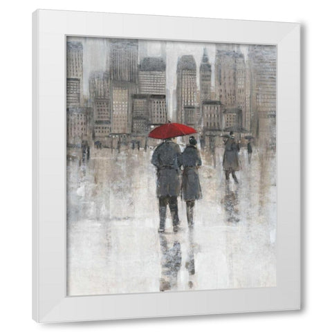 Rain in The City I White Modern Wood Framed Art Print by OToole, Tim