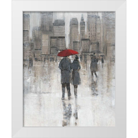 Rain in The City I White Modern Wood Framed Art Print by OToole, Tim