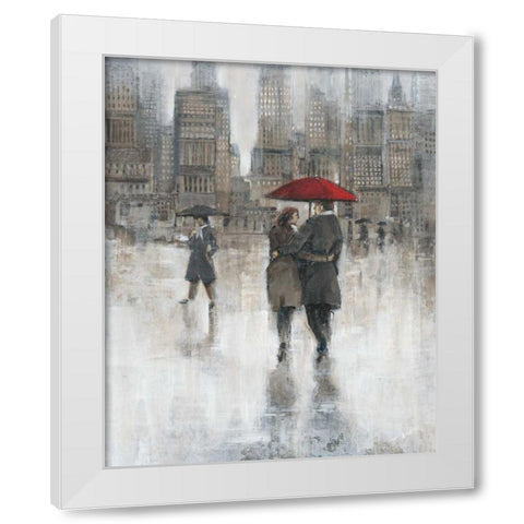 Rain in The City II White Modern Wood Framed Art Print by OToole, Tim