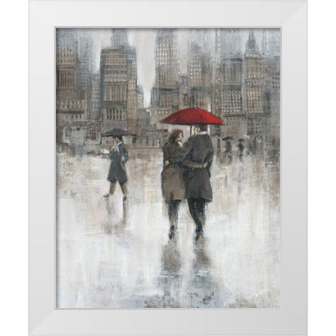 Rain in The City II White Modern Wood Framed Art Print by OToole, Tim