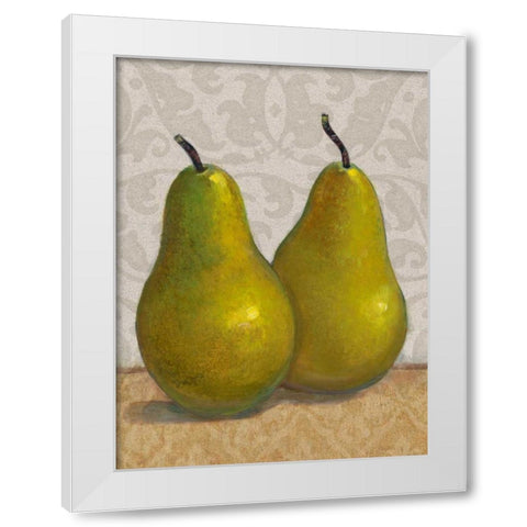 Pear Duo II White Modern Wood Framed Art Print by OToole, Tim