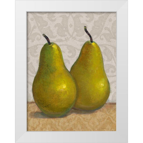 Pear Duo II White Modern Wood Framed Art Print by OToole, Tim