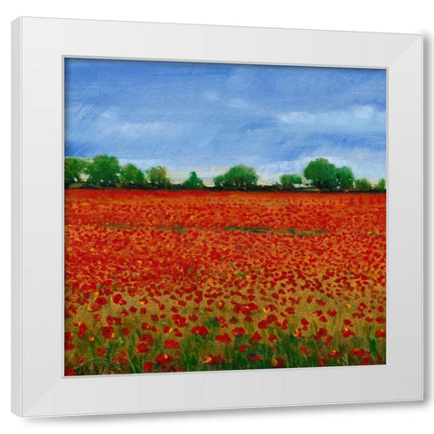 Field of Poppies I White Modern Wood Framed Art Print by OToole, Tim