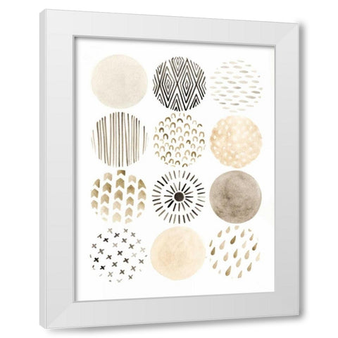 Neutral Pattern Play II White Modern Wood Framed Art Print by Vess, June Erica