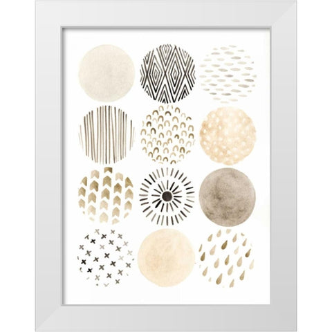 Neutral Pattern Play II White Modern Wood Framed Art Print by Vess, June Erica
