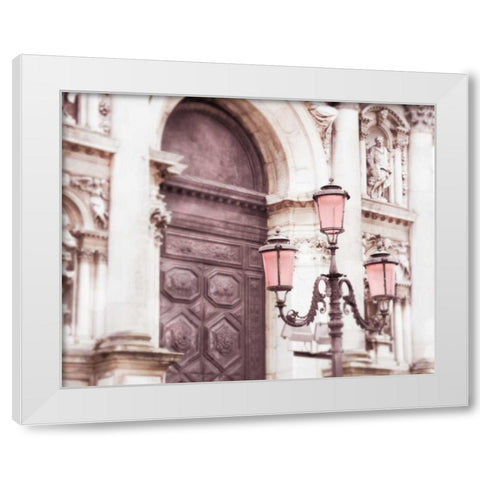 Venice Pink Lanterns II White Modern Wood Framed Art Print by Quintero, Sonja