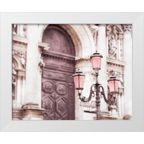 Venice Pink Lanterns II White Modern Wood Framed Art Print by Quintero, Sonja