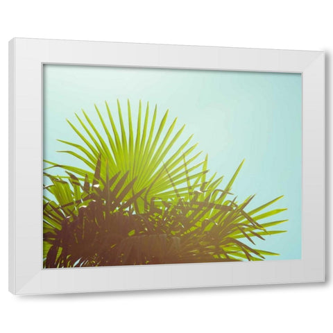 Sunny Palms I White Modern Wood Framed Art Print by Quintero, Sonja