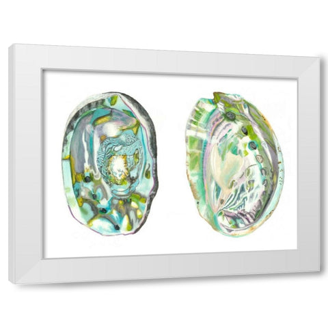 Abalone Shells II White Modern Wood Framed Art Print by McCavitt, Naomi