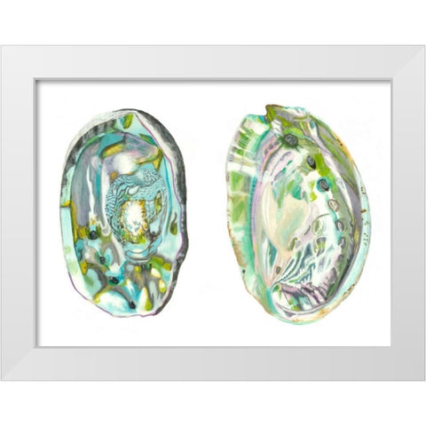 Abalone Shells II White Modern Wood Framed Art Print by McCavitt, Naomi