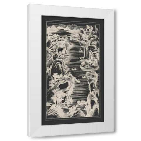 Chinese Birds-eye View in Grey I White Modern Wood Framed Art Print by Vision Studio