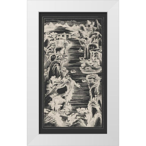 Chinese Birds-eye View in Grey I White Modern Wood Framed Art Print by Vision Studio