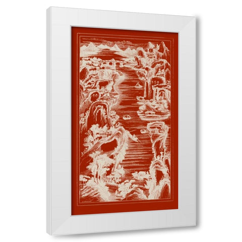 Chinese Birds-eye View in Red I White Modern Wood Framed Art Print by Vision Studio
