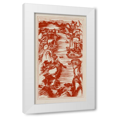 Chinese Birds-eye View in Red II White Modern Wood Framed Art Print by Vision Studio