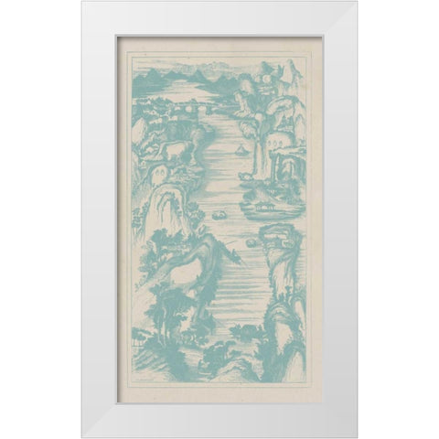 Chinese Birds-eye View in Spa II White Modern Wood Framed Art Print by Vision Studio