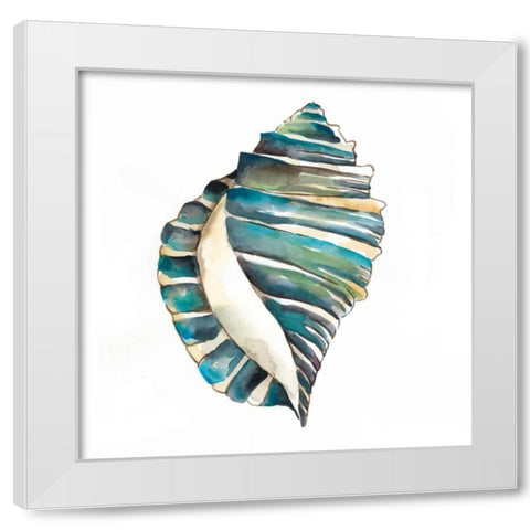 Aquarelle Shells I White Modern Wood Framed Art Print by Zarris, Chariklia